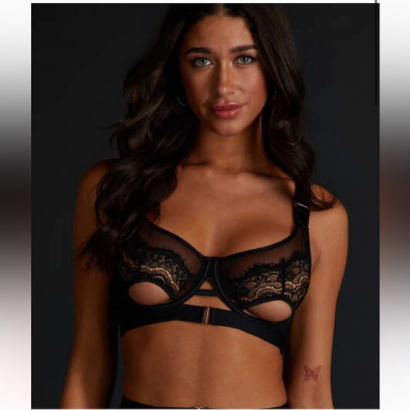 Hunkemoller private collection aurelia underwire cut out sheer mesh and lace bra - Picture 1 of 7